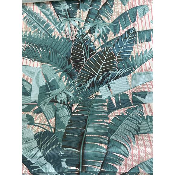 Vtg Warner & Sons Upholstery Fabric 90x56" Brisbane Palms Large Scale Chintz - Picture 6 of 11